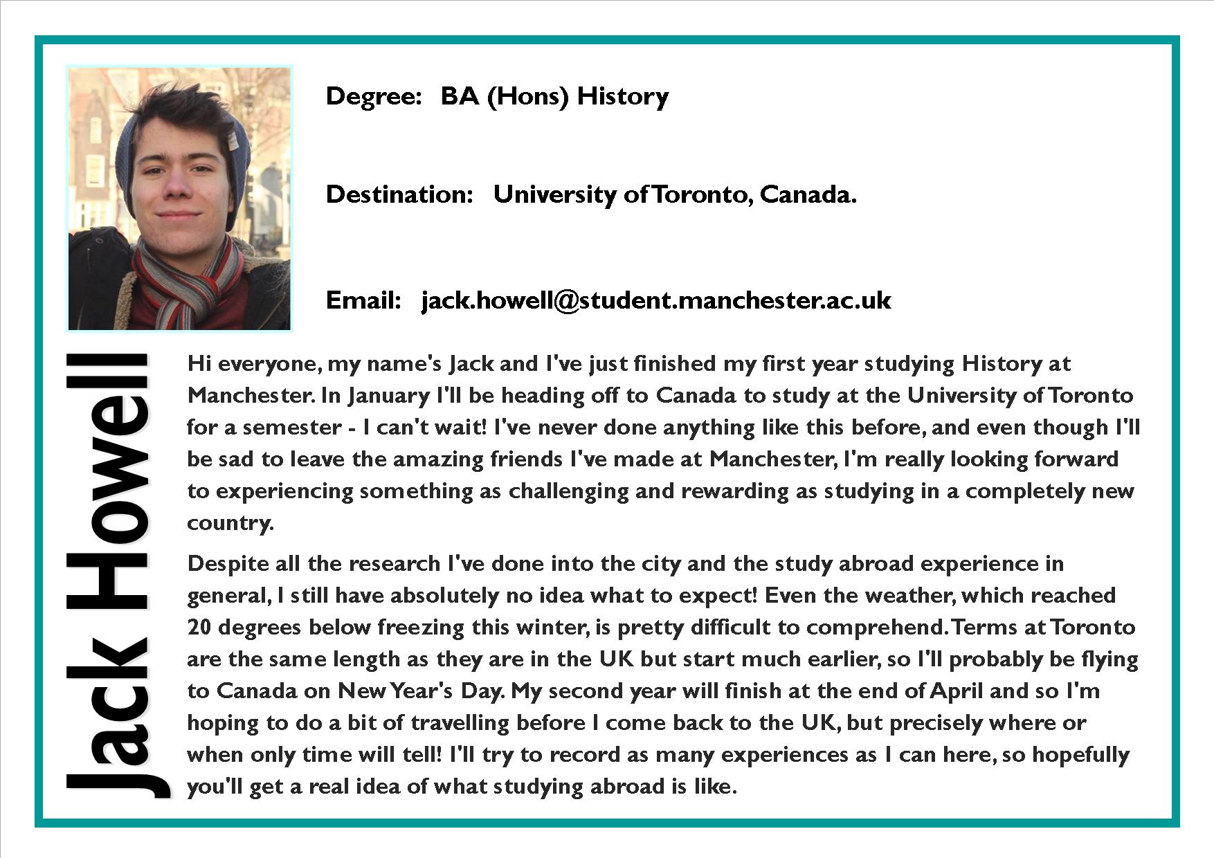 Jack Howell – Canada – manchester: on the road